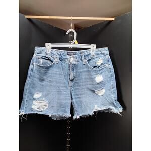 Lucky Brand Blue Denim Shorts Sizw 12 31 Waist Distressed great Summer Style